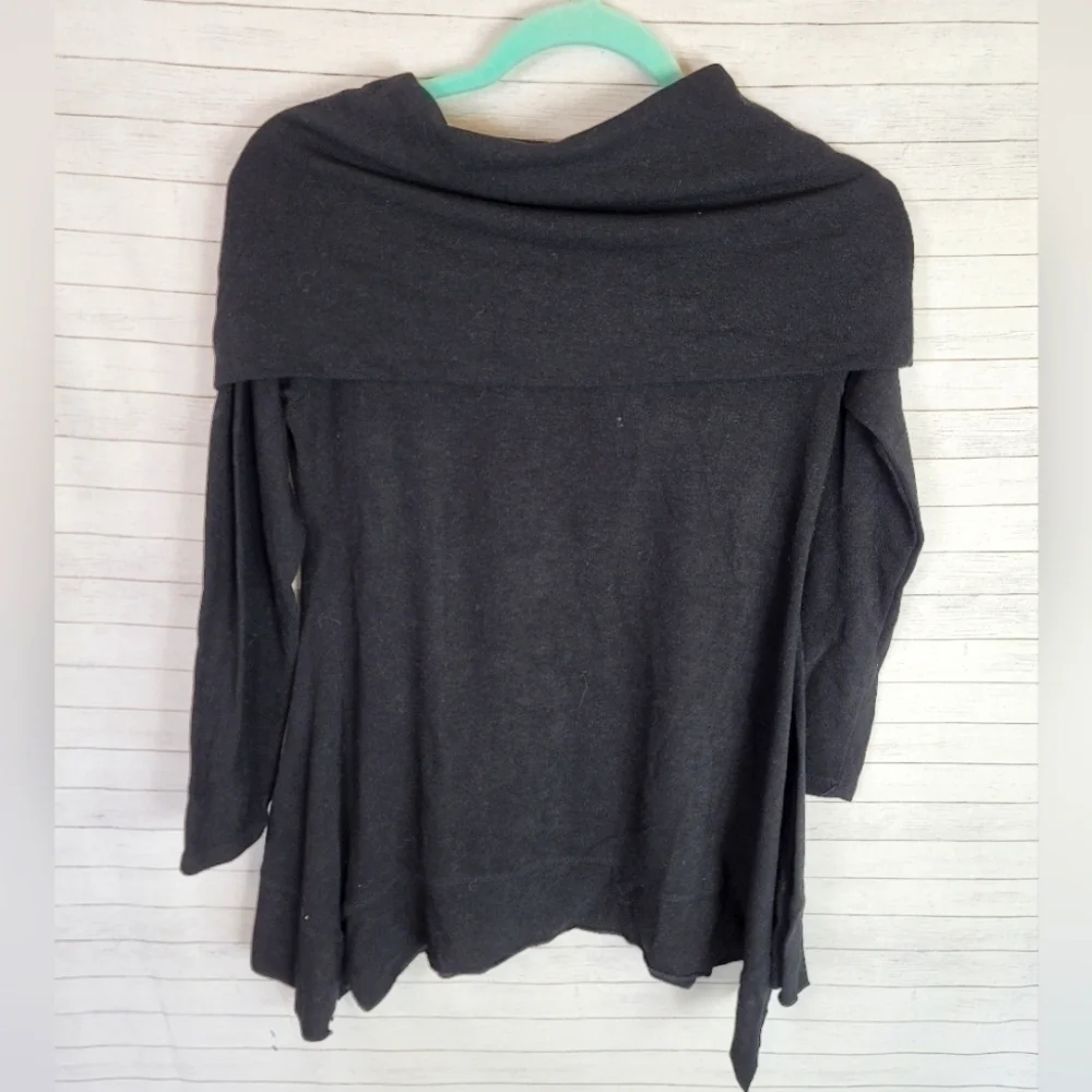 SOFT SURROUNDINGS BLACK COWL NECK SWEATER, SZ XS